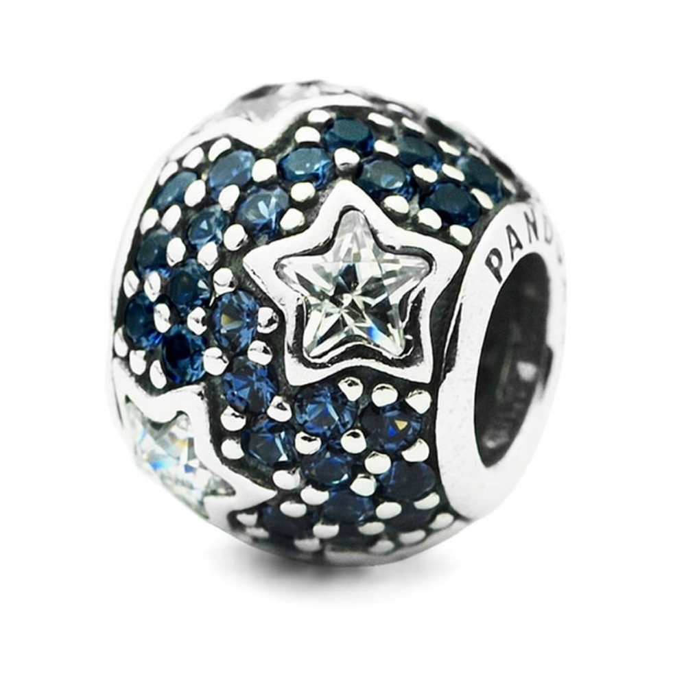 Pandora Retired Midnight Blue Pavé Stars Charm
